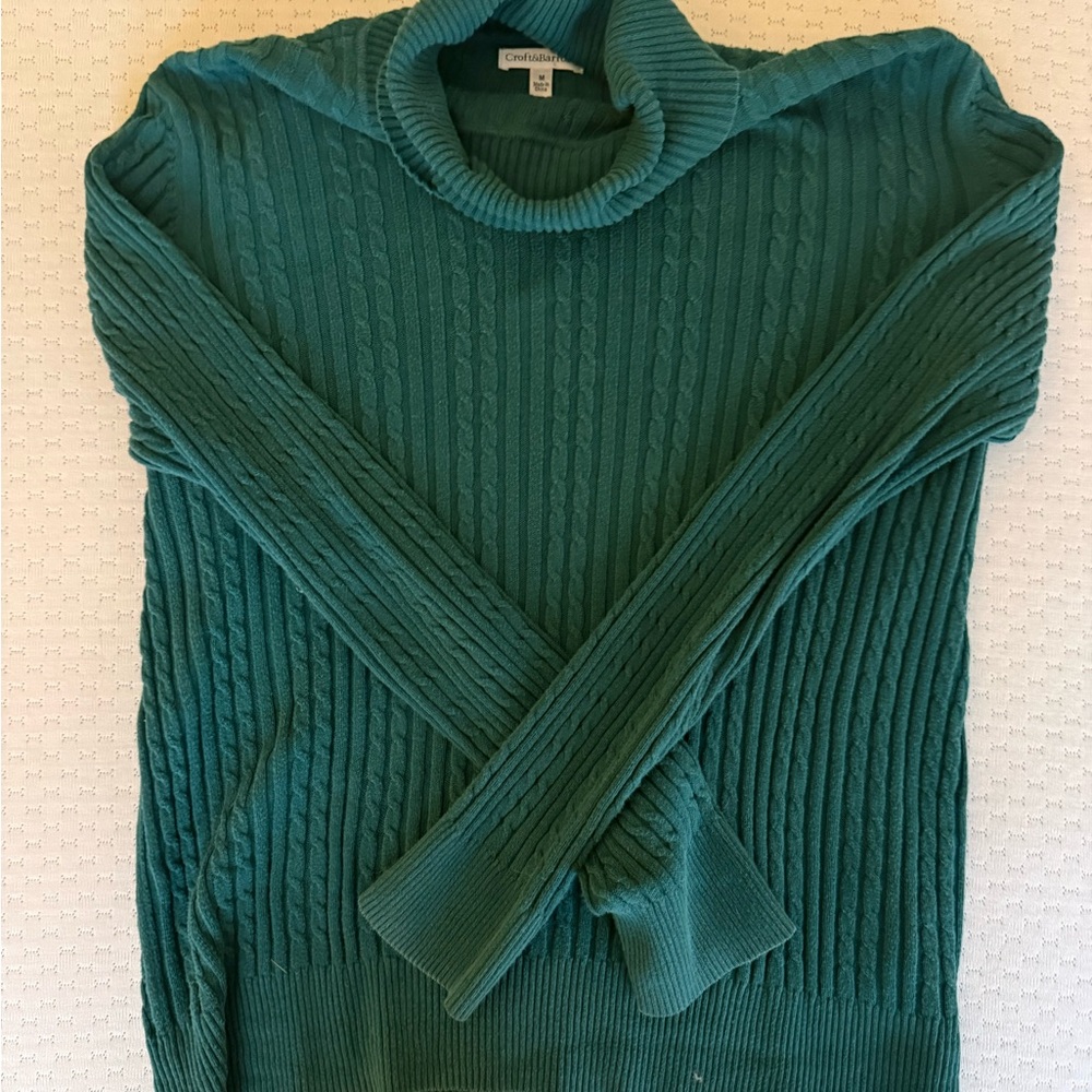 Croft & Barrow Teal Cowl Neck Sweater